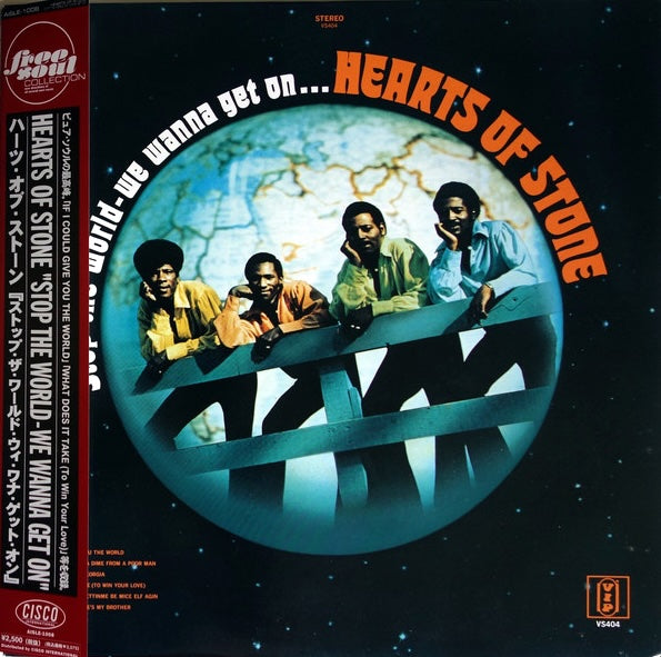 Hearts Of Stone – Stop The World-We Wanna Get On, 1996 Cisco International – AISLE-1008, Japan Vinyl + Obi