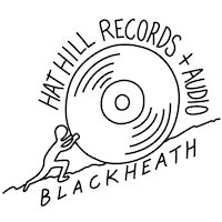 Logo of Hathill Records + Audio Blackheath with a stylized record and person holding it.