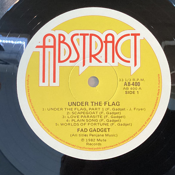 Fad Gadget – Under The Flag, Australia 1982 Abstract Records AB 400 Vinyl LP Fad Gadget – Under The Flag, Australia 1982 Abstract Records AB 400 Vinyl LP