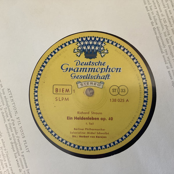Richard Strauss - Ein Heldenleben Op. 40, Karajan. 1959 DGG Red Stereo 138 025 SLPM Richard Strauss - Ein Heldenleben Op. 40, Karajan. 1959 DGG Red Stereo 138 025 SLPM