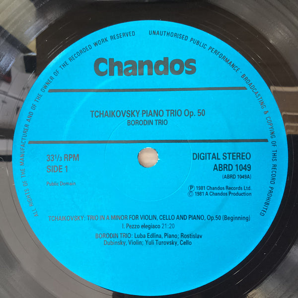 Tchaikovsky ‎– Piano Trio In A Minor, Op. 50 / Borodin Trio, 1981 UK Chandos ABRD 1049