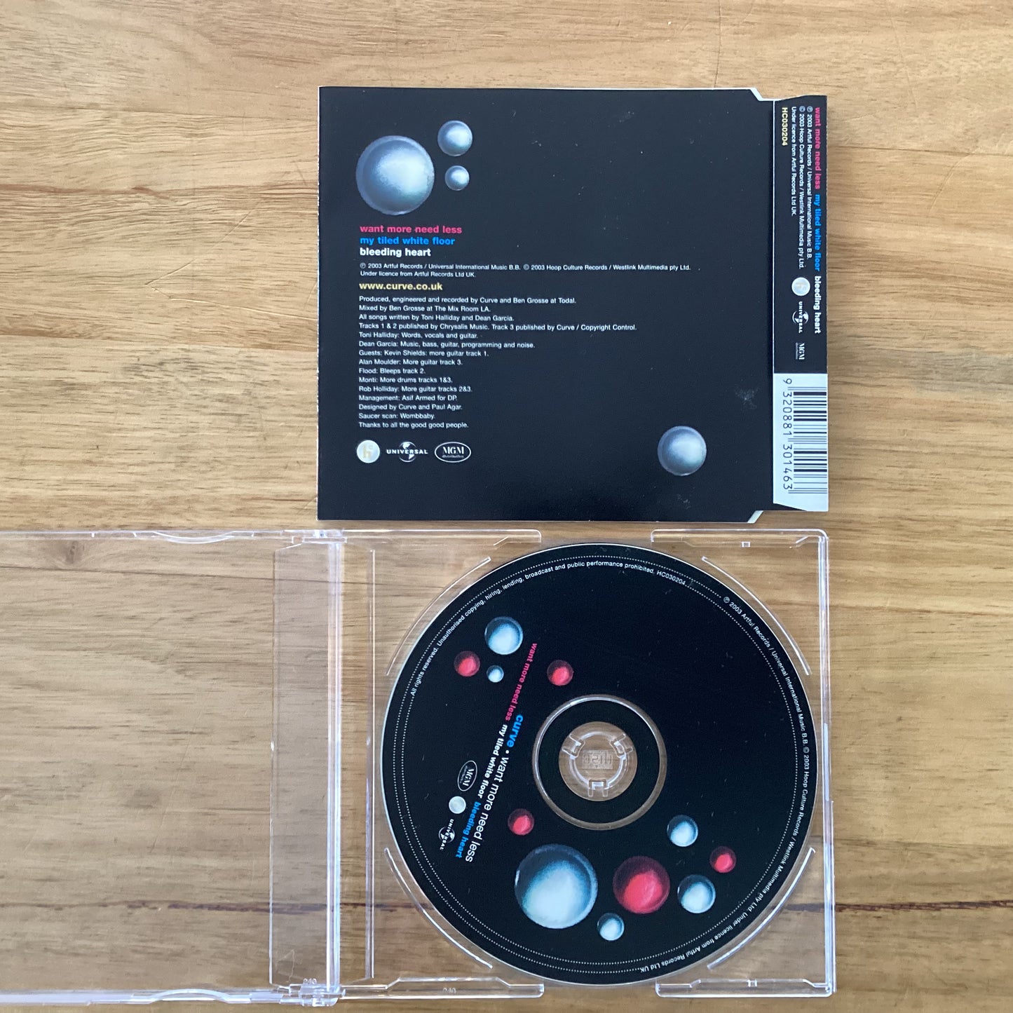 Curve – Want More Need Less, Australia 2003 Hoop Culture Records – HC030204 CD, Single