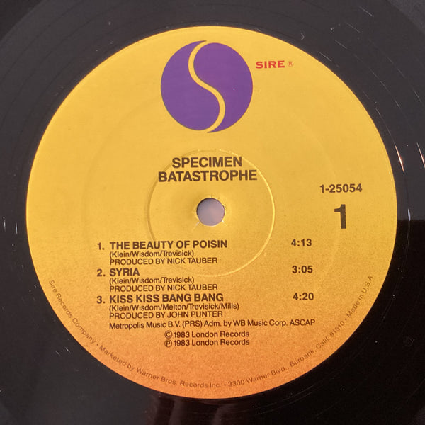 Specimen – Batastrophe, US 1983 Sire – 1-25054 (Allied Pressing), Vinyl LP Specimen – Batastrophe, US 1983 Sire – 1-25054 (Allied Pressing), Vinyl LP
