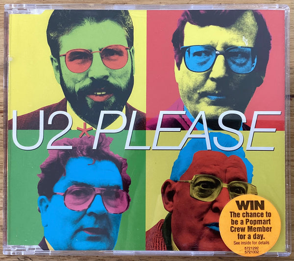 U2 – Please, Australia 1997 Island Records 572129-2 CD Single with Hype Sticker + Competition Form