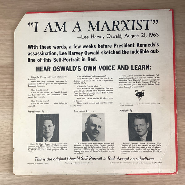 Lee Harvey Oswald – Oswald Self-Portrait In Red, US 1965 Eyewitness Records EW-1001 Lee Harvey Oswald – Oswald Self-Portrait In Red, US 1965 Eyewitness Records EW-1001