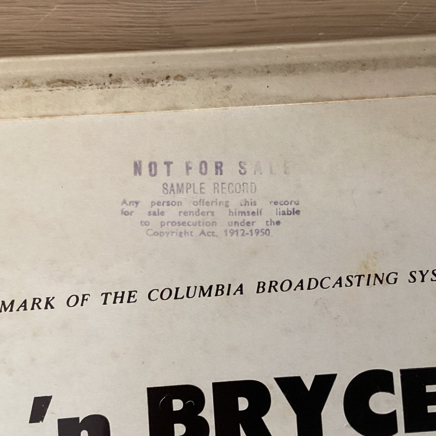Big Miller Accompanied By Bryce Rohde Quartet – Big 'N Bryce, Australia 1964 CBS – BP 233104