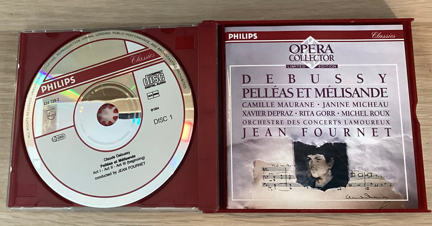Debussy – Pelléas Et Mélisande, Jean Fournet Conduit L' Orchestre Des Concerts Lamoureux, 1992 German Philips – 434783 2xCD