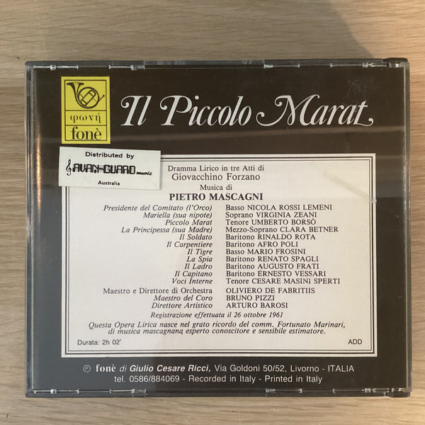 Pietro Mascagni – Il Piccolo Marat, Italy Fonè – 88 F 17-37 2xCD Pietro Mascagni – Il Piccolo Marat, Italy Fonè – 88 F 17-37 2xCD