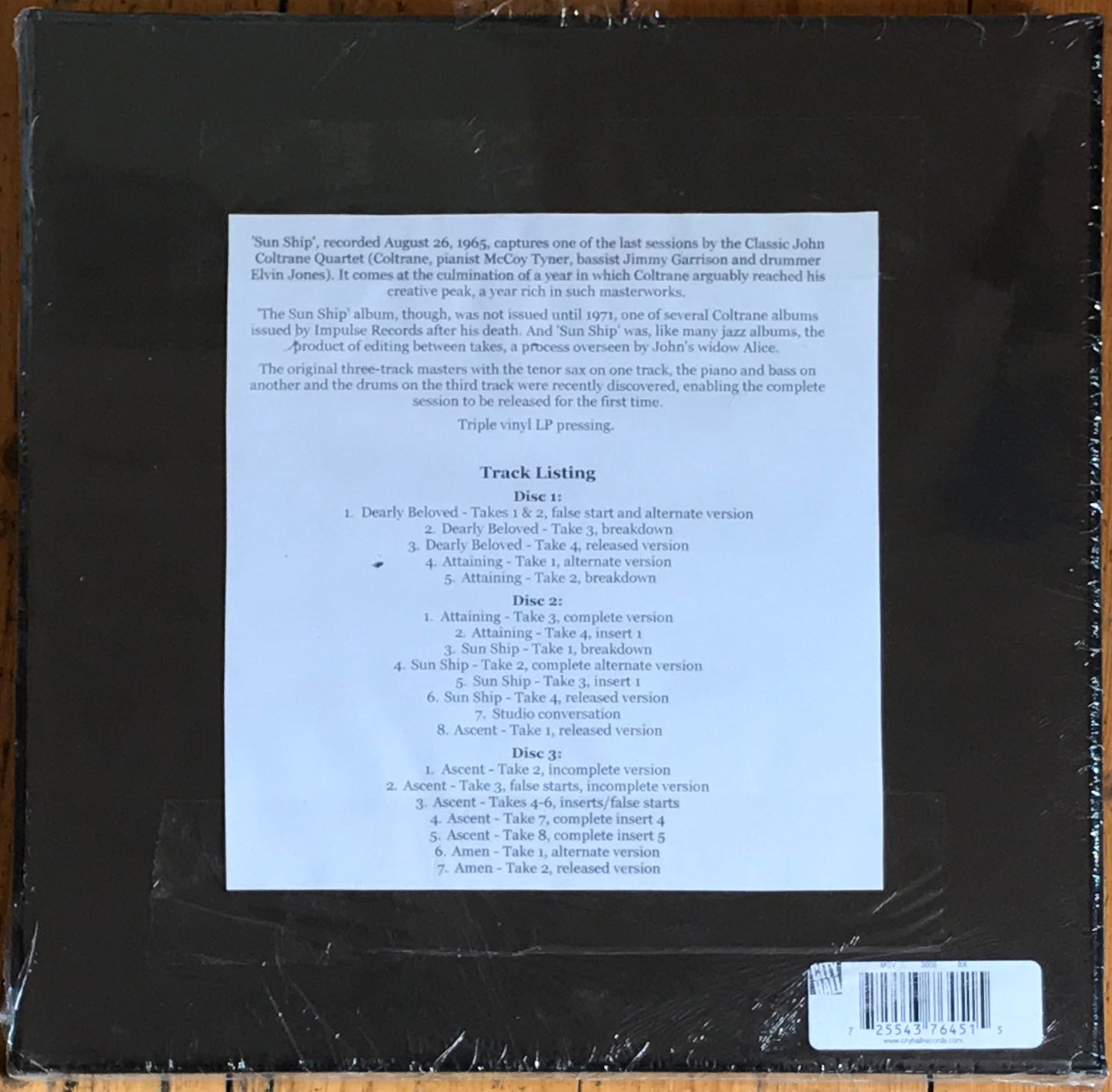 John Coltrane – The Complete Sun Ship Session, (Sealed) 2013 Mosaic Records – MRLP3005 3-LP Box Set