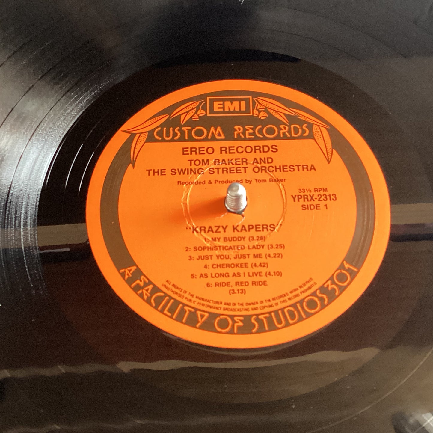 Tom Baker - Tom Baker's Swing Street Orchestra, Australia EREO Records EMI Custom YPRX 2313 (Signed)