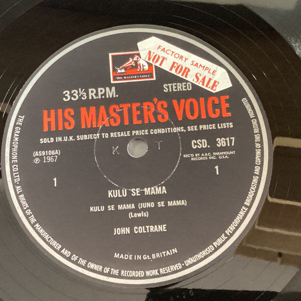 John Coltrane – Kulu Sé Mama. UK 1967 His Master's Voice – CSD 3617 (Promo.) Vinyl LP John Coltrane – Kulu Sé Mama. UK 1967 His Master's Voice – CSD 3617 (Promo.) Vinyl LP