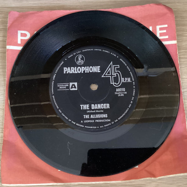 The Allusions – The Dancer, 7" Single Australia 1966 Parlophone – A8210