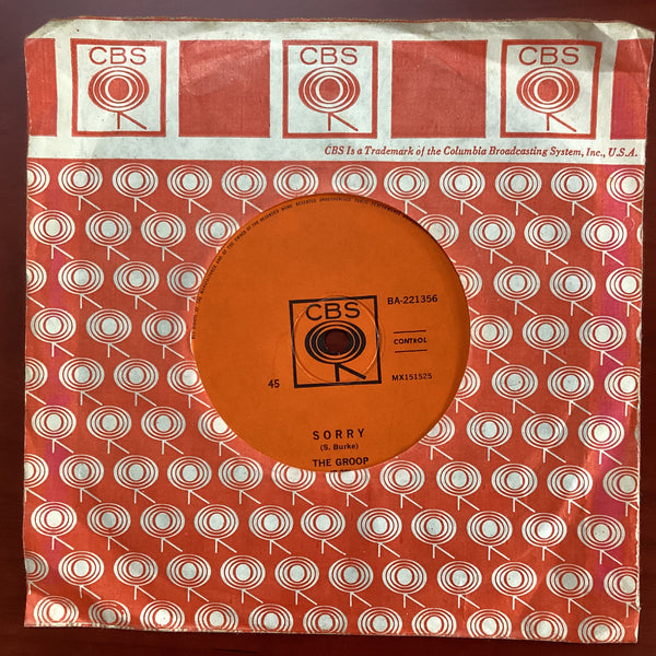 The Groop, Sorry - Who Do You Love, 7" Single, Australia 1966, CBS – BA-221356
