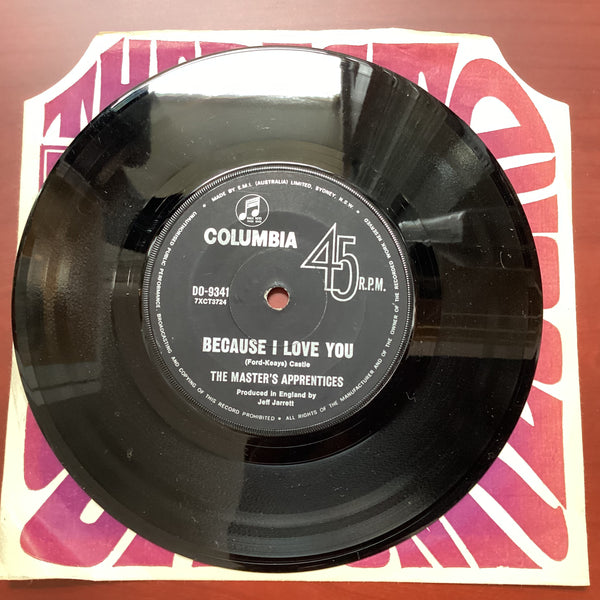 The Master's Apprentices – Because I Love You, 7" Single, Australia 1971, Columbia – DO-9341