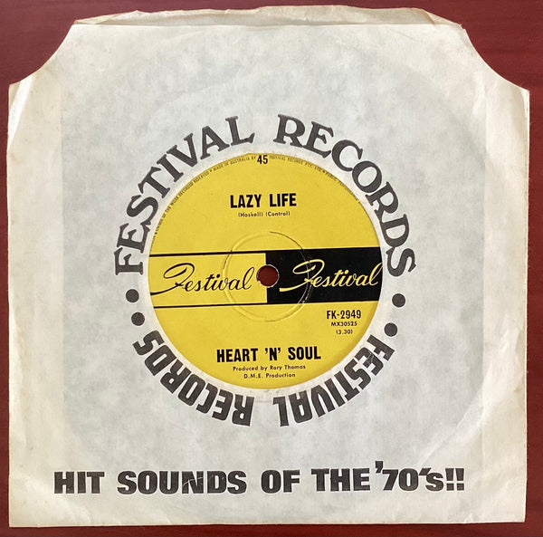 Heart 'N' Soul – Lazy Life, 7" Single, Australia 1969, Festival Records – FK-2949