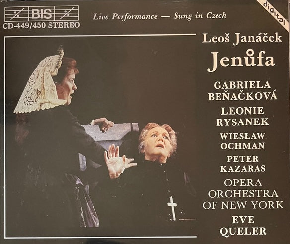 Janacek - Jenufa, Gabriela Benackova, Eve Queler. 2xCD 1988 BIS – BIS-CD-449/450