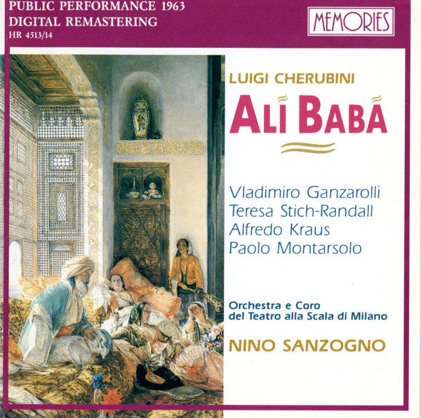 Luigi Cherubini - Alì Baba, Ganzarolli, Nino Sanzogno. 1993 Memories – HR 4513 - 14 2xCD