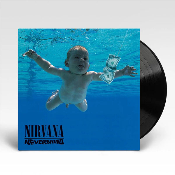 Nirvana Nevermind vinyl LP, collectible vinyl, grunge rock, blue underwater baby cover