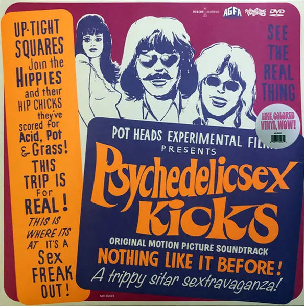 Psychedelic Sex Kicks soundtrack white vinyl LP with DVD, 1967 film, psychedelic rock, limited edition
