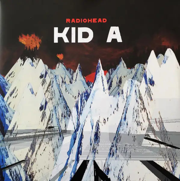 Radiohead Kid A 2x vinyl LP, alternative rock, abstract mountain artwork, collectible double LP