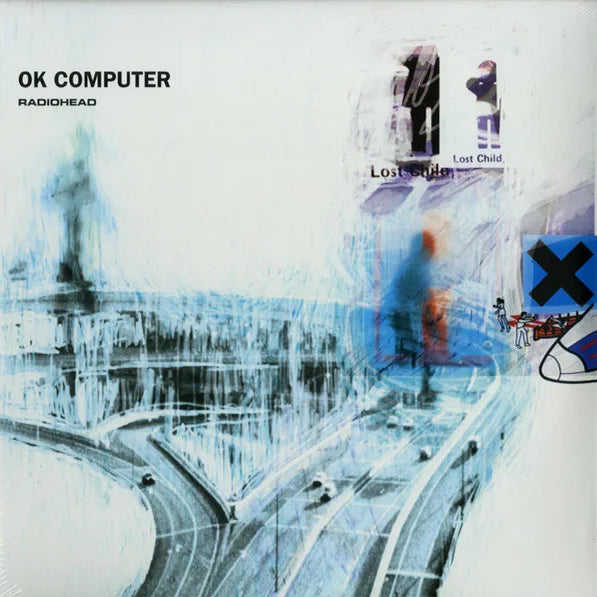 Radiohead OK Computer 2xLP vinyl, alternative rock, abstract artwork, collectible double LP