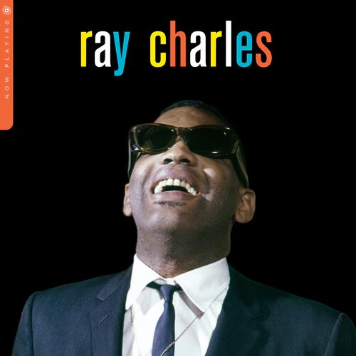 Album cover featuring Ray Charles with sunglasses and a black background