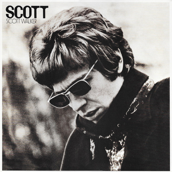 Scott Walker vinyl LP Scott cover featuring a black and white photograph of a man with sunglasses and a scarf.