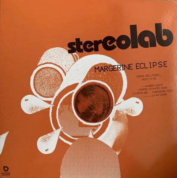 Stereolab Margerine Eclipse 3x vinyl LP, experimental pop, abstract cover, collectible triple LP.