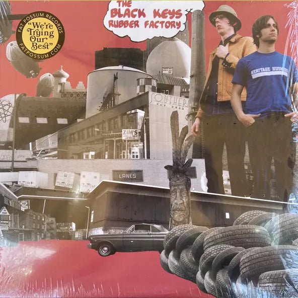 The Black Keys – Rubber Factory LP Vinyl, 2004 album cover with red background and tire imagery