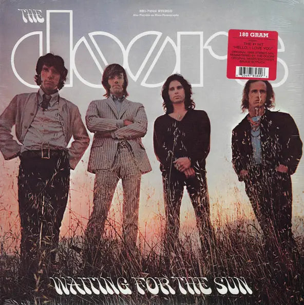 album cover of 'The Doors' Waiting For The Sun  with four band members standing in a field