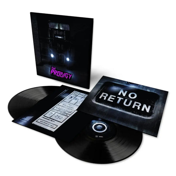 The Prodigy No Tourists 2x 180g vinyl LP, electronic, big beat, dark bus with headlights on the cover art