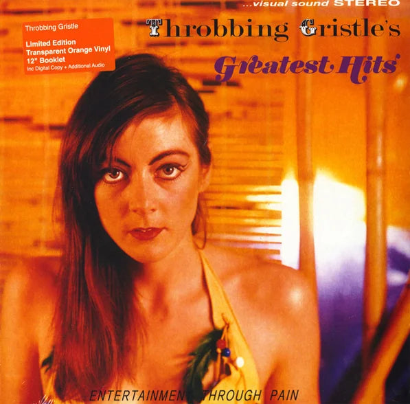 Throbbing Gristle – Greatest Hits (Entertainment Through Pain) Orange Vinyl LP, collectible industrial and experimental vinyl record