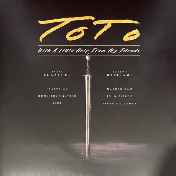 Album cover for 'Toto with a Little Help from My Friends' featuring a sword and gold text.