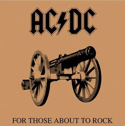 AC/DC For Those About To Rock Gatefold Vinyl LP, collectible vinyl, hard rock, iconic cannon cover art, 1981 album
