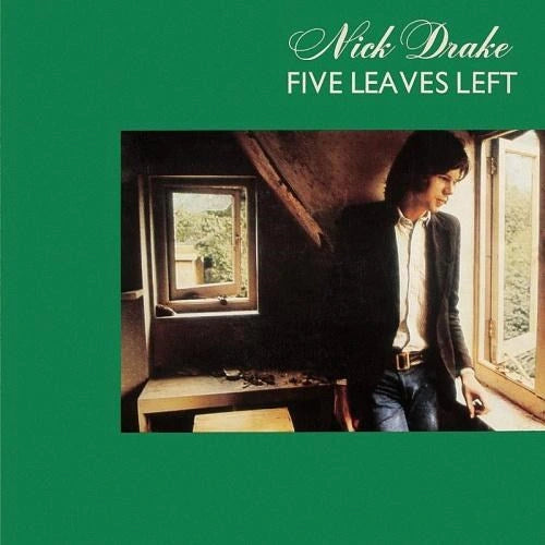 Album cover of 'Five Leaves Left' by Nick Drake featuring a person standing by a window.