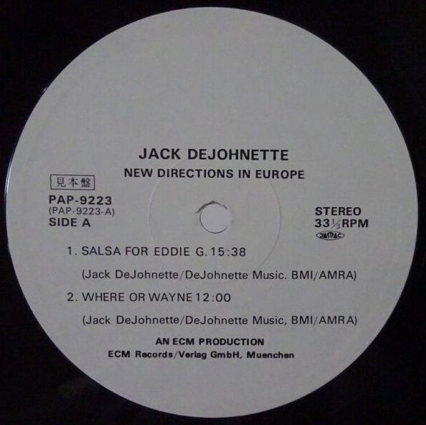 Jack DeJohnette - New Directions In Europe, ECM PAP-9223 Japan Promo Vinyl LP Jack DeJohnette - New Directions In Europe, ECM PAP-9223 Japan Promo Vinyl LP