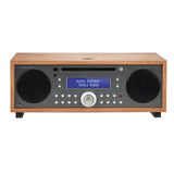 Tivoli Audio Music System+ in Cherry Taupe, elegant wood-finish hi-fi front view