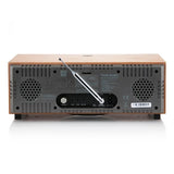 Tivoli Audio Music System+ in Cherry Taupe, elegant wood-finish hi-fi rear view