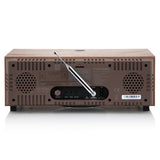 Tivoli Audio Music System Plus, walnut beige finish rear view