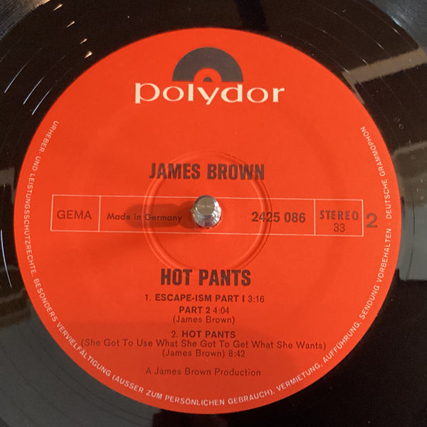 James Brown ‎ Hot Pants, Germany 1971, Polydor ‎ 2425 086 Hat Hill Gallery