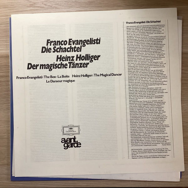 Franco Evangelisti / Heinz Holliger – Die Schachtel / Der Magische Tänzer, '71 DGG 2561 106 Franco Evangelisti / Heinz Holliger – Die Schachtel / Der Magische Tänzer, '71 DGG 2561 106