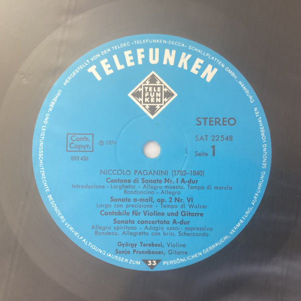 Paganini, Terebesi, Prunnbauer – Violine & Gitarre, '74 German Telefunken SAT 22 548 Paganini, Terebesi, Prunnbauer – Violine & Gitarre, '74 German Telefunken SAT 22 548