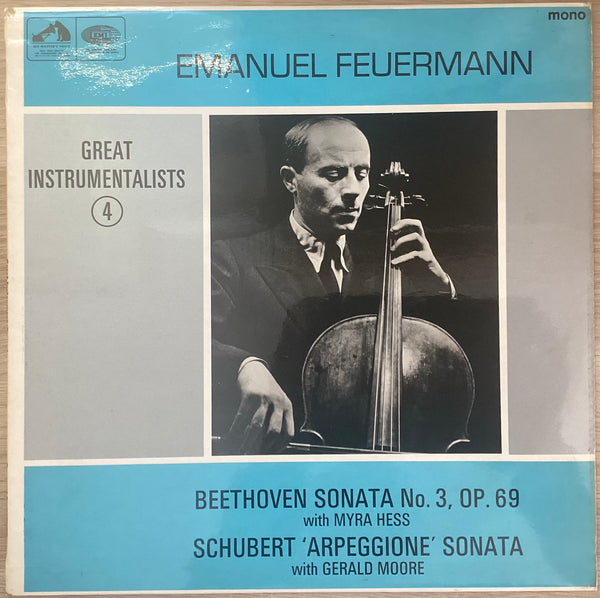 Schubert, Beethoven, Emanuel Feuermann ‎– 'Arpeggione', '67 UK HMV HQM 1079