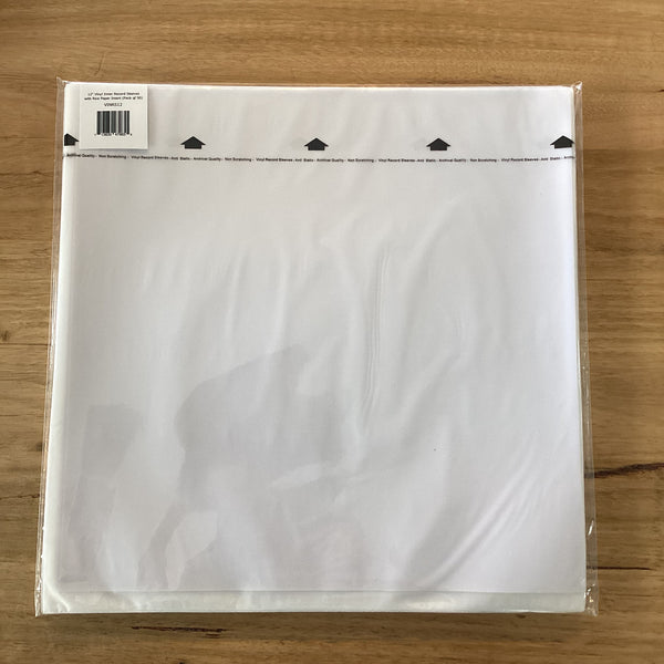 12" Vinyl Inner Record Sleeves With Rice Paper Insert (Pack Of 50)