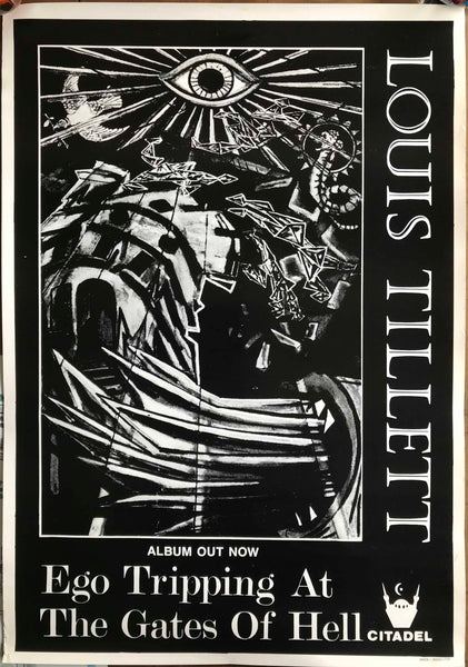 Louis Tillett, Ego Tripping At The Gates of Hell, James Sawers cover homage to Aleister Crowley tarot, 1987 poster