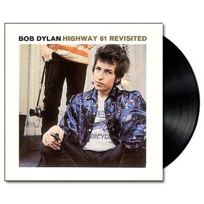 Bob Dylan Highway 61 Revisited vinyl LP, 1965 folk-rock album with a Dylan portrait on the cover