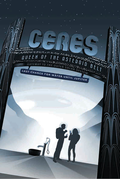 Ceres - Queen of the Asteroid Belt - NASA JPL Space Tourism Travel Poster