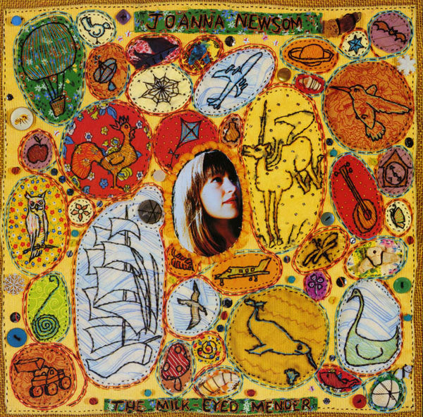 Joanna Newsom The Milk-Eyed Mender vinyl LP, folk collectible vinyl, whimsical harp artwork, delicate illustrated cover