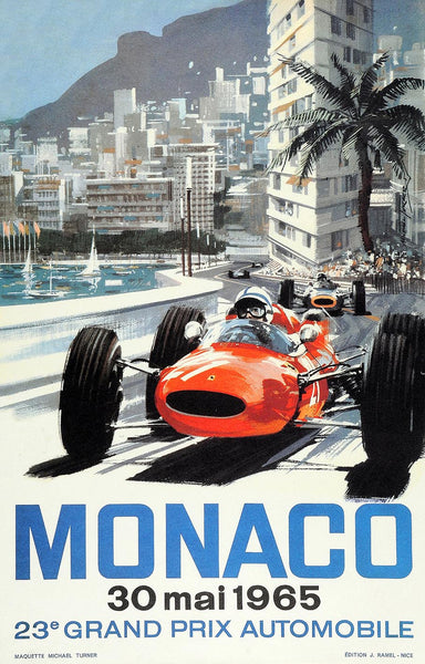 23rd Grand Prix de Monaco Race | Michael Turner. Reproduction Poster