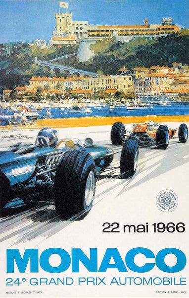 24th Grand Prix de Monaco Race | Michael Turner. Reproduction Poster